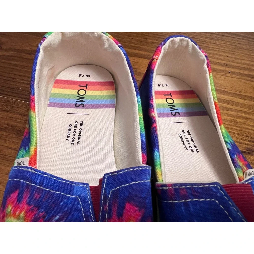 TOMS Alpargata Shoes Womens 7.5 Pink Candy Land & Tie Dye Set of 2 NEW
